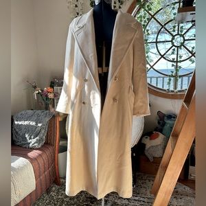 Oversized Cream Wool Overcoat
